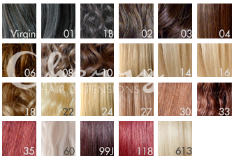 Hair Extension colour guide
